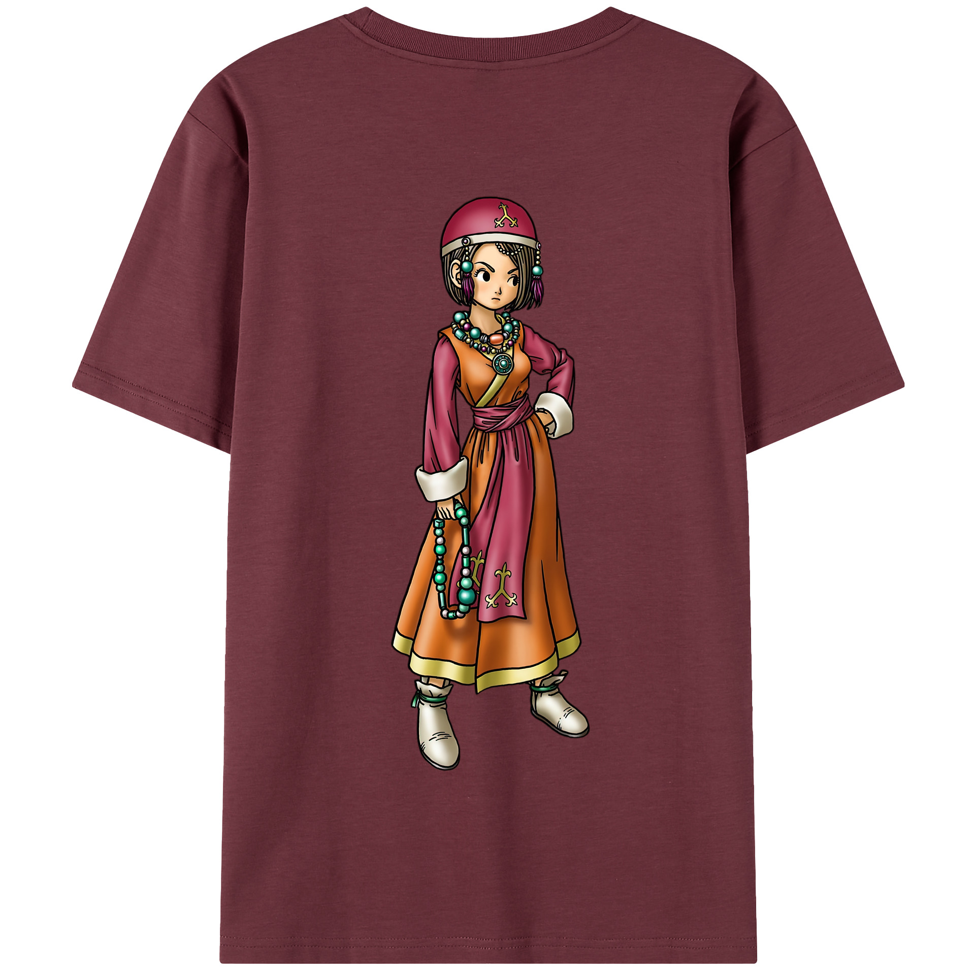 （画像用） ドラゴンクエスト Doragon Kuesuto Dragon Quest 綿100％半袖Tシャツ（背面プリント）